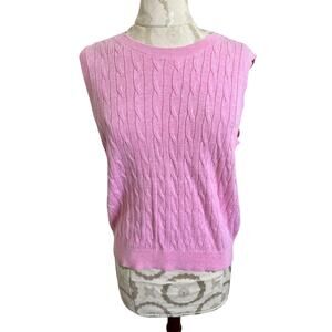 J Crew Sleeveless Pullover Cable Knit Sweater NWT Medium